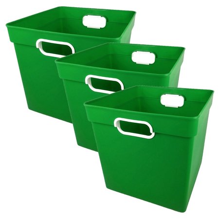 ROMANOFF Storage Bin, Plastic, Green, 3 PK 72505